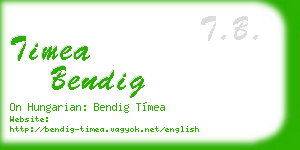 timea bendig business card