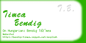 timea bendig business card